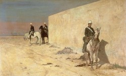 Giovanni Fattori, In vedetta (Il muro bianco)- c. 1872 - olio su tela- 37x 56cm- Valdagno, Collezione privata.