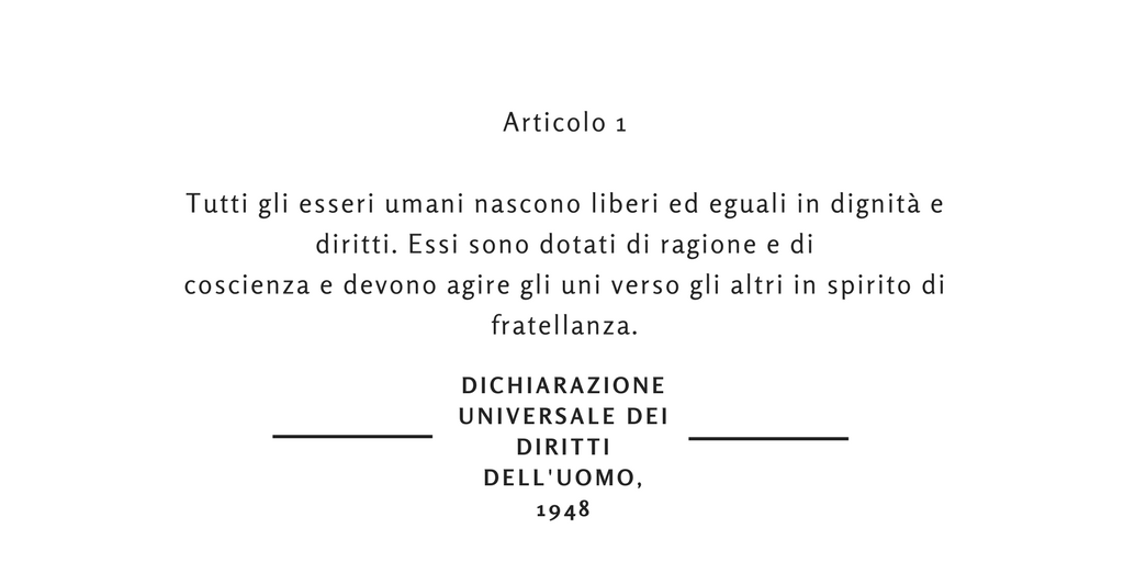 articolo 1 dichiarazione universale dei diritti dell'uomo
